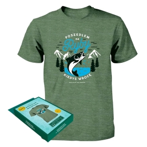 KOSZULKA WĘDKARZ POSZEDŁEM NA RYBY ZIELONA XXL