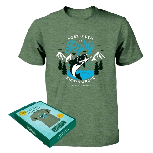KOSZULKA WĘDKARZ POSZEDŁEM NA RYBY ZIELONA XXL