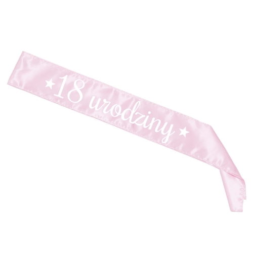 SZARFA 18 URODZINY RÓŻOWA 85cm