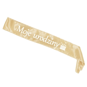 SZARFA MOJE URODZINY ZŁOTA 85cm