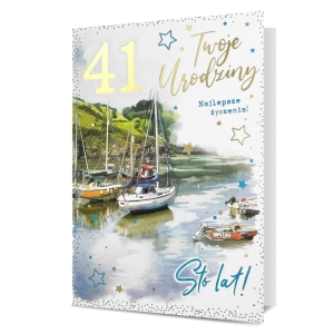 KARTKA URODZINOWA PIN ŁÓDKI NA WODZIE 19x13cm