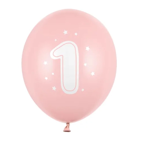 BALON PARTY DECO STRONG CYFRA 1 RÓŻOWY 30cm 1szt