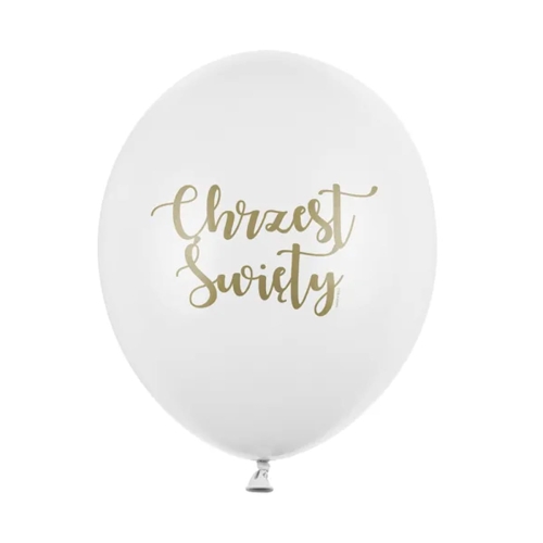 BALON PARTY DECO STRONG PASTEL CHRZEST ŚWIĘTY BIAŁY 30cm 1szt