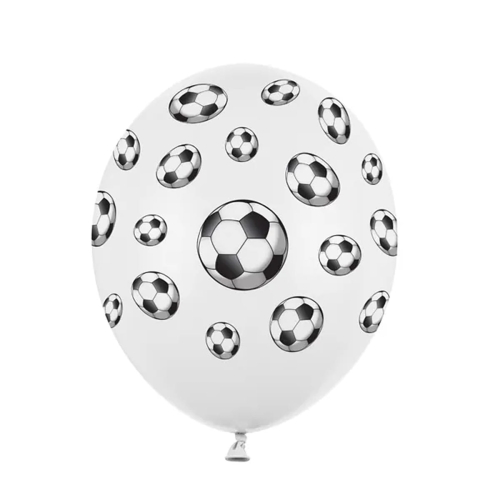 BALON PARTY DECO STRONG PASTEL PIŁKA NOŻNA BIAŁY 30cm 1szt