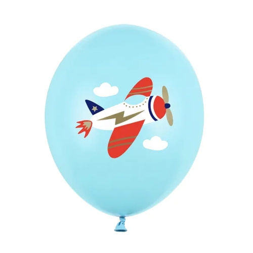 BALON PARTY DECO STRONG PASTEL SAMOLOT BŁĘKITNY 30cm 1szt