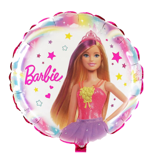 BALON GRABO BARBIE OKRĄGŁY BIAŁO-RÓŻOWY 18'' 46cm
