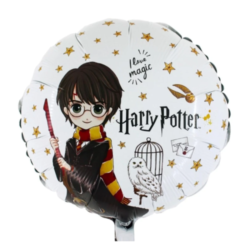 BALON GRABO HARRY POTTER Z SOWĄ OKRĄGŁY BIAŁY 18'' 46cm