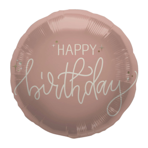 BALON FOLAT HAPPY BIRTHDAY OKRĄGŁY RÓŻOWY 18'' 46cm