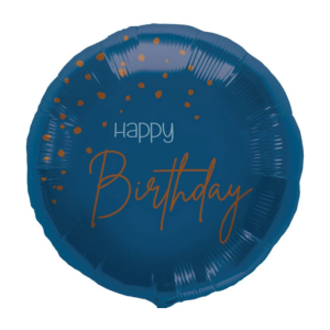 BALON FOLAT HAPPY BIRTHDAY OKRĄGŁY GRANATOWY 18'' 46cm
