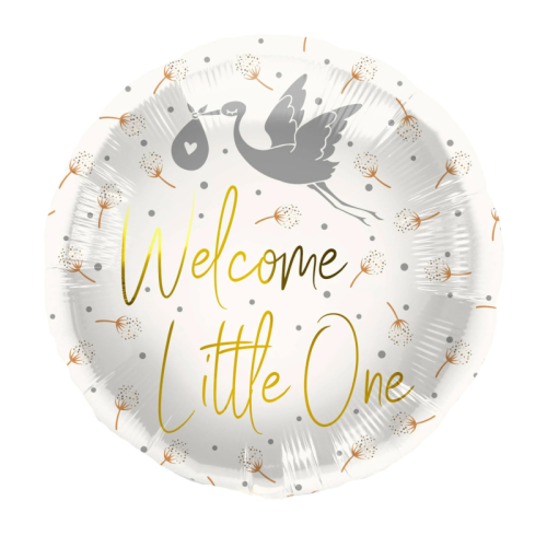 BALON FOLAT BABYSHOWER WELCOME LITTLE ONE BIAŁY 18" 45cm