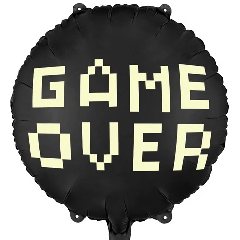 BALON PARTY DECO GAME OVER CZARNY 18'' 46cm