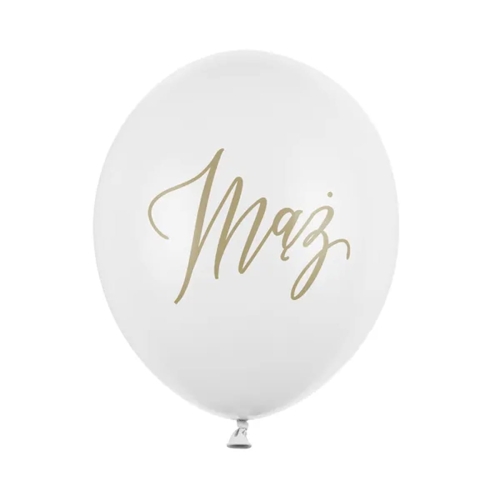 BALON PARTY DECO STRONG PASTEL MĄŻ BIAŁY 30cm 1szt