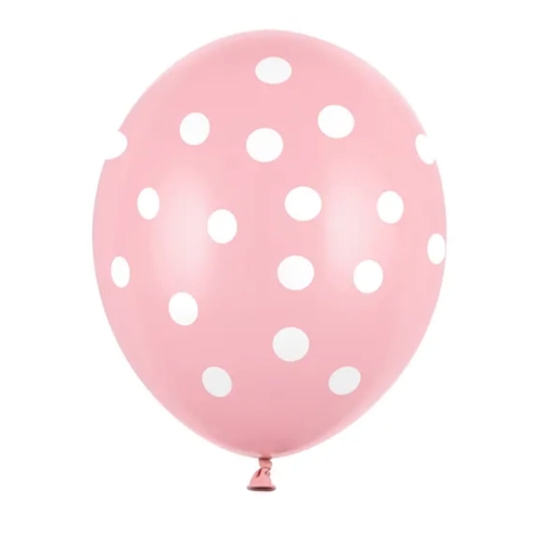 BALON PARTY DECO STRONG PASTEL KROPKI RÓŻOWY 30cm 1szt