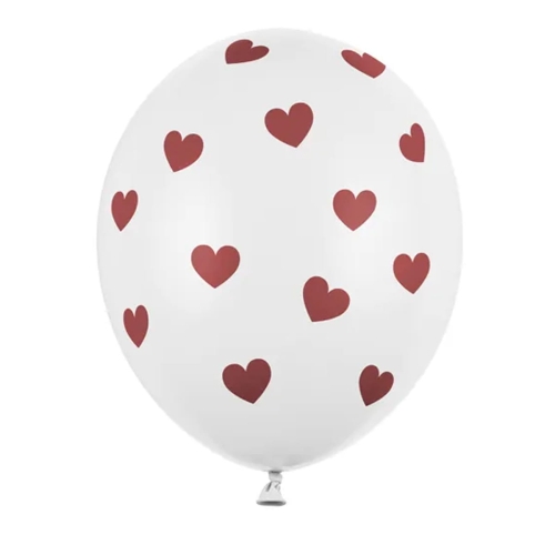 BALON PARTY DECO STRONG PASTEL SERCA BIAŁY 30cm 1szt