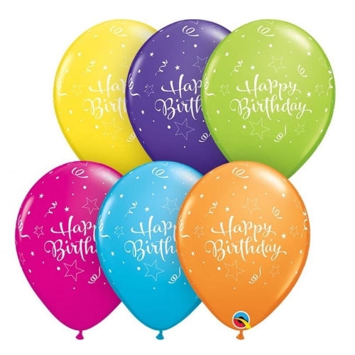 BALON QUALATEX MATOWY PASTEL HAPPY BIRTHDAY MIX 27cm 1szt