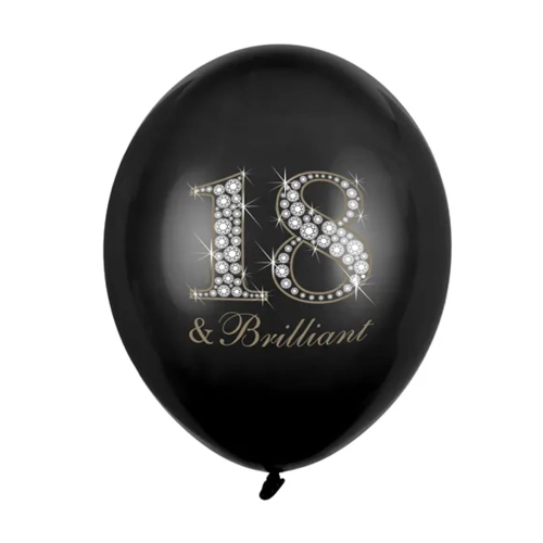 BALON PARTY DECO STRONG PASTEL 18 URODZINY BRILLIANT CZARNY 30cm 1szt