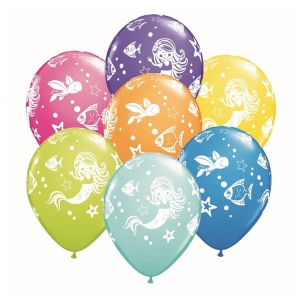 BALON QUALATEX PASTEL SYRENKA RYBKI MIX 27cm 1szt