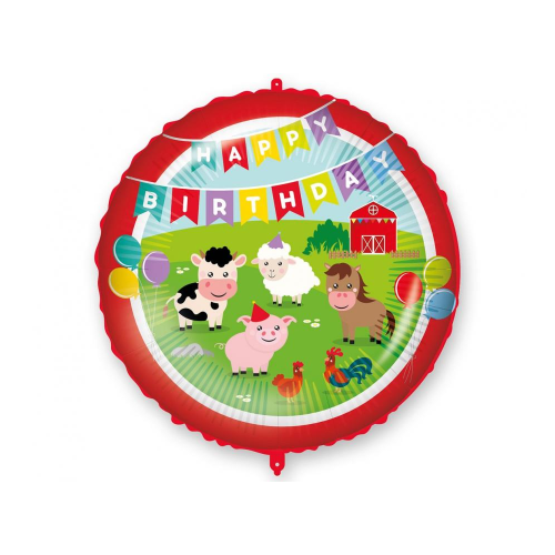 BALON PROCOS HAPPY BIRTHDAY ZWIERZĄTKA NA FARMIE 18'' 46cm