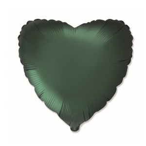 BALON FLEXMETAL SERCE SATYNOWY CIEMNOZIELONY 18'' 46cm