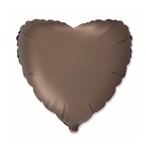 BALON FLEXMETAL SERCE SATYNOWY BRĄZOWY 18'' 46cm