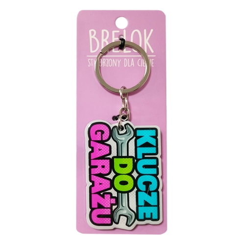 BRELOK NAPIS KLUCZE DO GARAŻU KOLOROWY