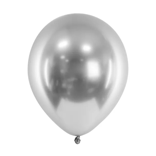 BALON PARTY DECO GLOSSY SREBRNY 30cm 1szt