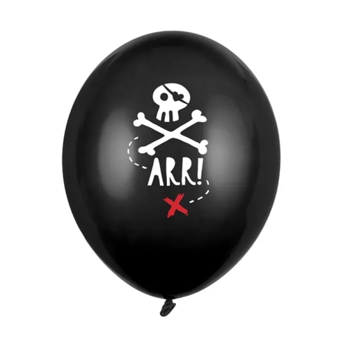 BALON PARTY DECO STRONG PASTEL CZASZKA PIRACKA CZARNY 30cm 1szt