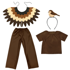 ZESTAW WRÓBELEK BRĄZOWY 134-140 5el