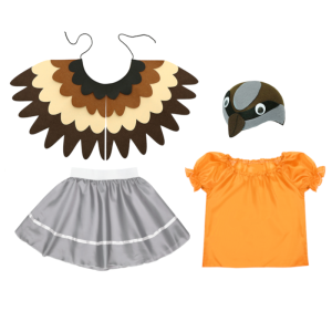 ZESTAW ZIĘBA POMARAŃCZOWO-SZARY 116-128 4el