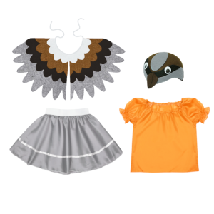 ZESTAW ZIĘBA POMARAŃCZOWO-SZARY 116-128 4el