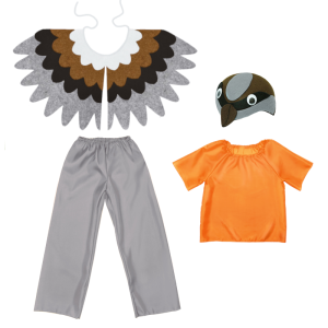 ZESTAW ZIĘBA POMARAŃCZOWO-SZARY 134-140 4el