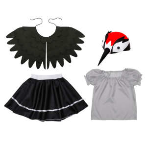 ZESTAW ŻURAW SZARO-CZARNY 116-128 4el