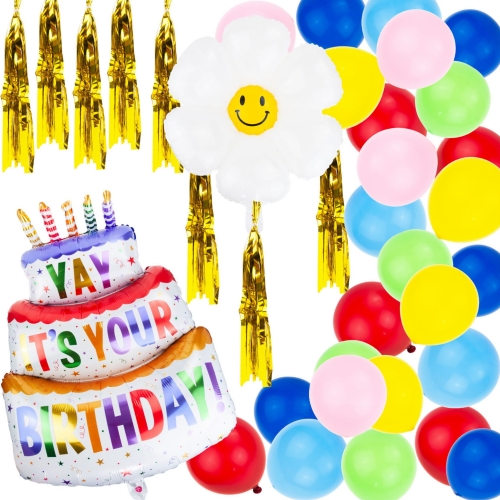 GIRLANDA BALONOWA Z TORTEM I FENDZLAMI 37EL.