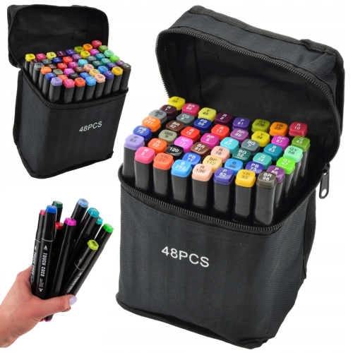 ZESTAW DWUSTRONNYCH MARKERÓW ETUI 48SZT