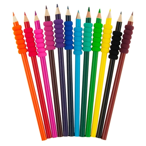 KREDKI OŁÓWKOWE Z UCHWYTEM PIANKOWYM 12szt