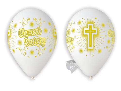 BALON GEMAR PASTEL CHRZEST ŚWIĘTY KRZYŻ BIAŁY 30cm 1szt