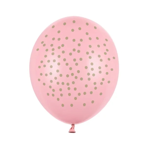 BALON PARTY DECO STRONG PASTEL KROPKI RÓŻOWY 30cm 1szt