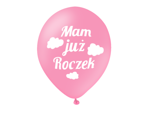 BALON PARTY PAL PASTEL MAM JUŻ ROCZEK CHMURKI RÓŻOWY 30cm 1szt