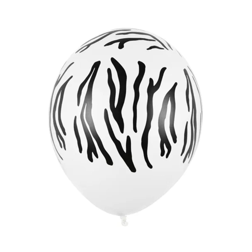 BALON PARTY DECO STRONG PASTEL ZEBRA BIAŁO-CZARNY 30cm 1szt
