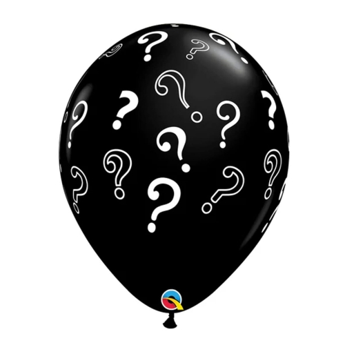 BALON QUALATEX PASTEL ZNAKI ZAPYTANIA CZARNY 41cm 1szt
