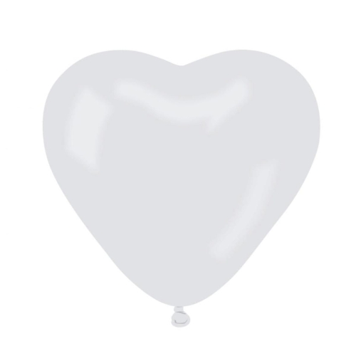 BALON GEMAR PASTEL SERCE BIAŁY 25cm 1szt