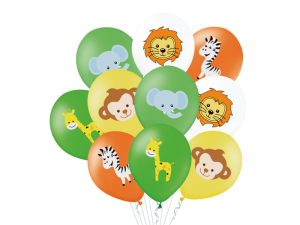 BALON PARTY PAL PASTEL ZWIERZĄTKA SAFARI MIX 30cm 1szt