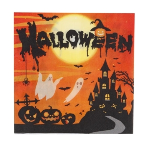 SERWETKI HALLOWEEN DUCHY DWÓR POMARAŃCZOWE 10szt