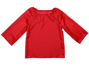 KOSZULA DŁUGI RĘKAW PONGEE CZERWONA 116-128