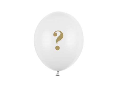 BALON PARTY DECO STRONG PASTEL ZNAK ZAPYTANIA BIAŁY 30cm 1szt