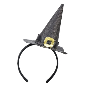 OPASKA KAPELUSZ WIEDŹMY BROKATOWY CZARNY