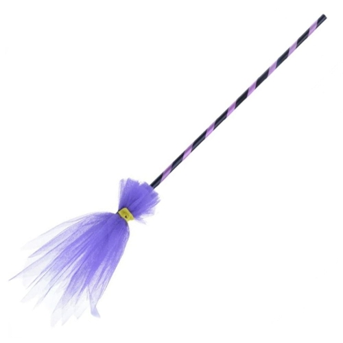 MIOTŁA CZAROWNICY TIULOWA CZARNO-FIOLETOWA 90cm