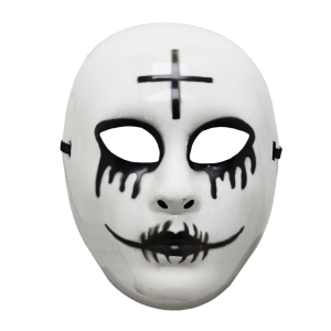 MASKA SATANISTA KRZYŻ BIAŁO-CZARNA