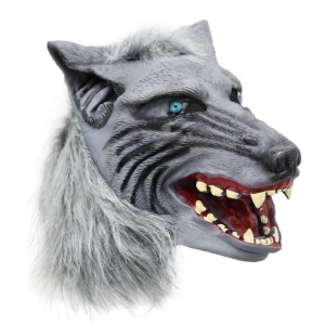 MASKA WILKOŁAK FUTRO SZARA