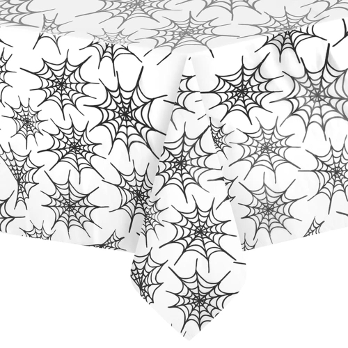 OBRUS FOLIOWY PAJĘCZYNA BIAŁY 137x274cm